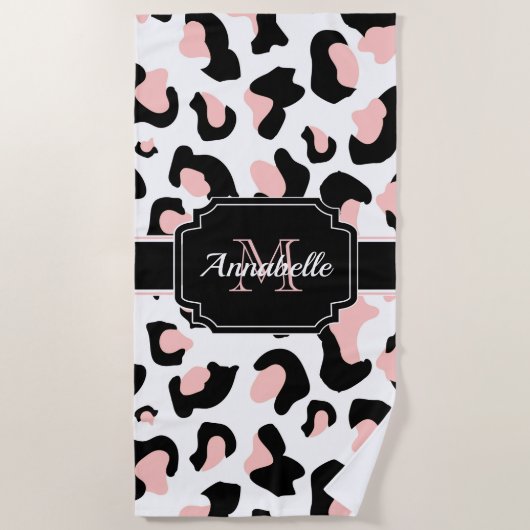 Roze luipaard afdrukken strandlaken (Voorkant)