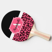 Roze luipaard afdrukken tafeltennisbatje (Zijkant)