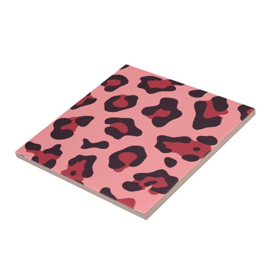 Roze luipaard afdrukken tegeltje (Zijkant)