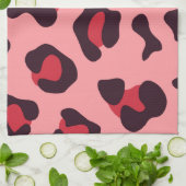 Roze luipaard afdrukken theedoek (Gevouwen)