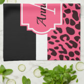 Roze luipaard afdrukken theedoek (Gevouwen)