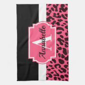 Roze luipaard afdrukken theedoek (Verticaal)