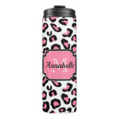 Roze luipaard afdrukken thermosbeker (Voorkant)