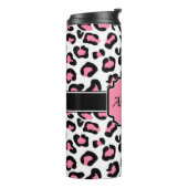 Roze luipaard afdrukken thermosbeker (Gedraaid links)