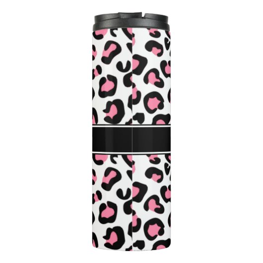 Roze luipaard afdrukken thermosbeker (Achterkant)