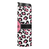 Roze luipaard afdrukken thermosbeker (Geroteerd rechts)