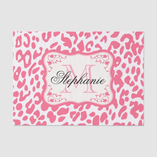 Roze luipaard afdrukken tissuepapier (Voorkant)