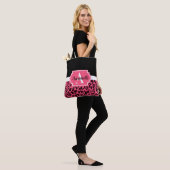 Roze luipaard afdrukken tote bag (Op model)