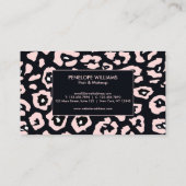 Roze luipaard afdrukken visitekaartje (Achterkant)