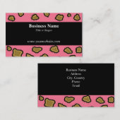 Roze luipaard afdrukken visitekaartje (Voorkant / Achterkant)