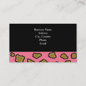 Roze luipaard afdrukken visitekaartje (Achterkant)