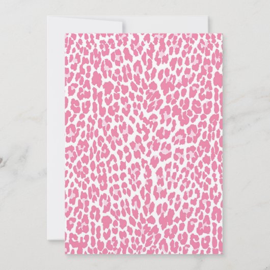 Roze luipaard Afdrukmonogram Birthday Kaart (Achterkant)