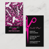 Roze luipaard Afdruksalon Tools (aangepast) Vertic Visitekaartje (Voorkant / Achterkant)