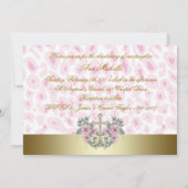 Roze Luipaard Baby Meisje Foto Doop Kaart (Achterkant)