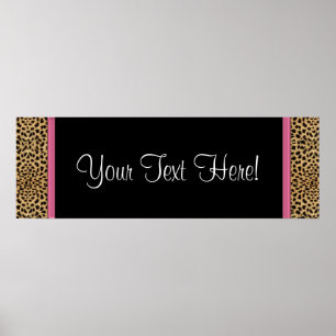 Roze Luipaard Baby Shower Banner Poster