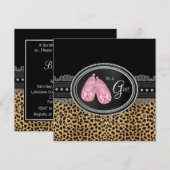 Roze Luipaard Baby Shower Kaart (Voorkant / Achterkant)