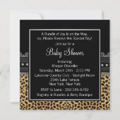 Roze Luipaard Baby Shower Kaart (Achterkant)