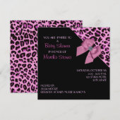 Roze luipaard Baby shower Kaart (Voorkant / Achterkant)