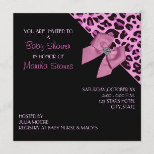 Roze luipaard Baby shower Kaart