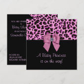 Roze luipaard Baby shower Kaart (Voorkant / Achterkant)