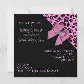 Roze luipaard Baby shower Kaart (Achterkant)