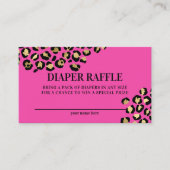Roze luipaard Baby shower laster Raffle Informatiekaartje (Voorkant)