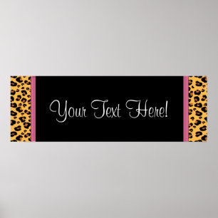 Roze Luipaard Baby Shower Slagbanner Poster