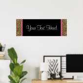 Roze Luipaard Baby Shower Slinger Poster (Thuiskantoor)