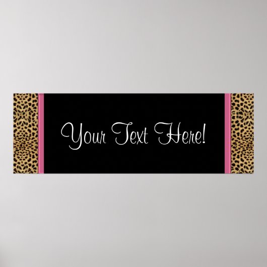Roze Luipaard Baby Shower Slinger Poster (Voorkant)