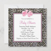 Roze Luipaard Baby Shower Uitnodigingen (Achterkant)