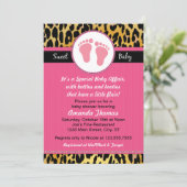 Roze luipaard Babyschoenen Kaart (Staand voorkant)