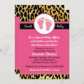 Roze luipaard Babyschoenen Kaart (Voorkant / Achterkant)