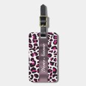 Roze luipaard bagagelabel (Voorkant verticaal)