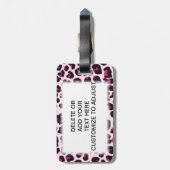 Roze luipaard bagagelabel (Achterkant verticaal)