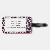 Roze luipaard bagagelabel (Achterkant horizontaal)