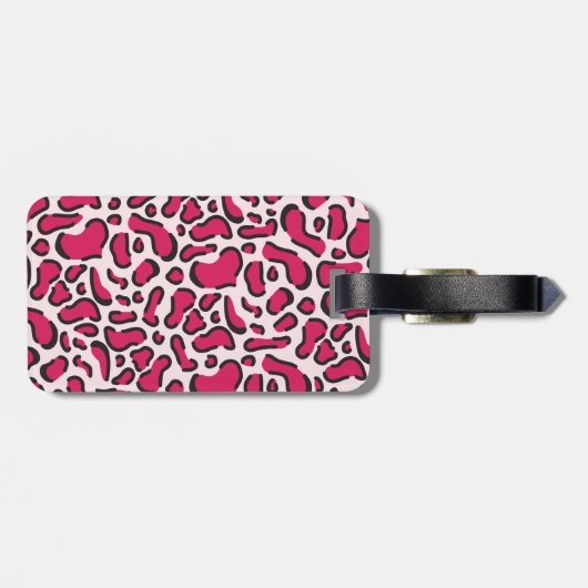 Roze luipaard bagagelabel (Achterkant horizontaal)