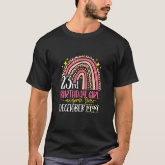 Roze Luipaard Beste 23e Verjaardag Ooit Regenboog T-shirt