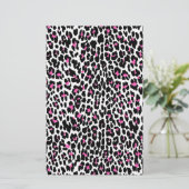 roze luipaard briefpapier (Staand voorkant)