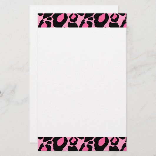 Roze luipaard briefpapier (Voorkant / Achterkant)
