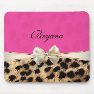 Roze & Luipaard Cheeta Print Boog Muismat