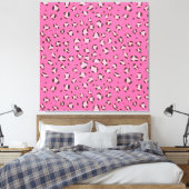 Roze Luipaard / Cheetah Patroon (dierlijk patroon) Canvas Afdruk (Insitu (Slaapkamer))