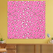 Roze Luipaard / Cheetah Patroon (dierlijk patroon) Canvas Afdruk (Insitu (Woonkamer))