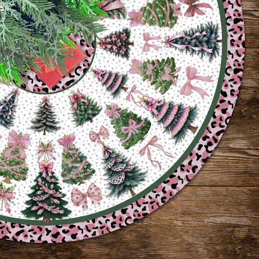 Roze luipaard coquette kerstbomen op maat kerstboom rok