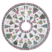 Roze luipaard coquette kerstbomen op maat kerstboom rok (Voorkant)