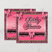 Roze luipaard Dierafdrukken voor een Baby shower Kaart (Voorkant / Achterkant)