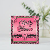 Roze luipaard Dierafdrukken voor een Baby shower Kaart (Staand voorkant)