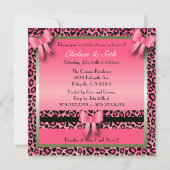 Roze luipaard Dierafdrukken voor een Baby shower Kaart (Achterkant)