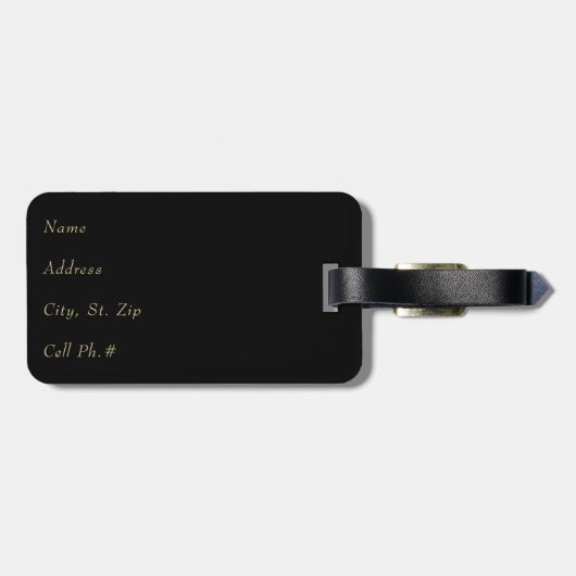 Roze luipaard Dierhuid en strooisel - Monogram Bagagelabel (Achterkant horizontaal)