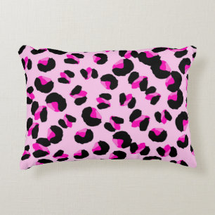 Roze luipaard. Dierlijk huidpatroon. Luipaard. Pan Accent Kussen