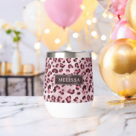 Roze Luipaard Dierprint Met Nep Folie En Naam